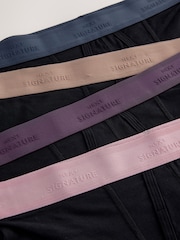 Black Blue/Purple Waistbands 4 pack Signature A-Fronts Boxers - Image 6 of 8