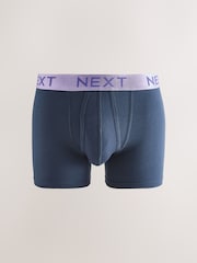 Navy Bright Waistband A-Front Boxers 8 Pack - Image 4 of 12
