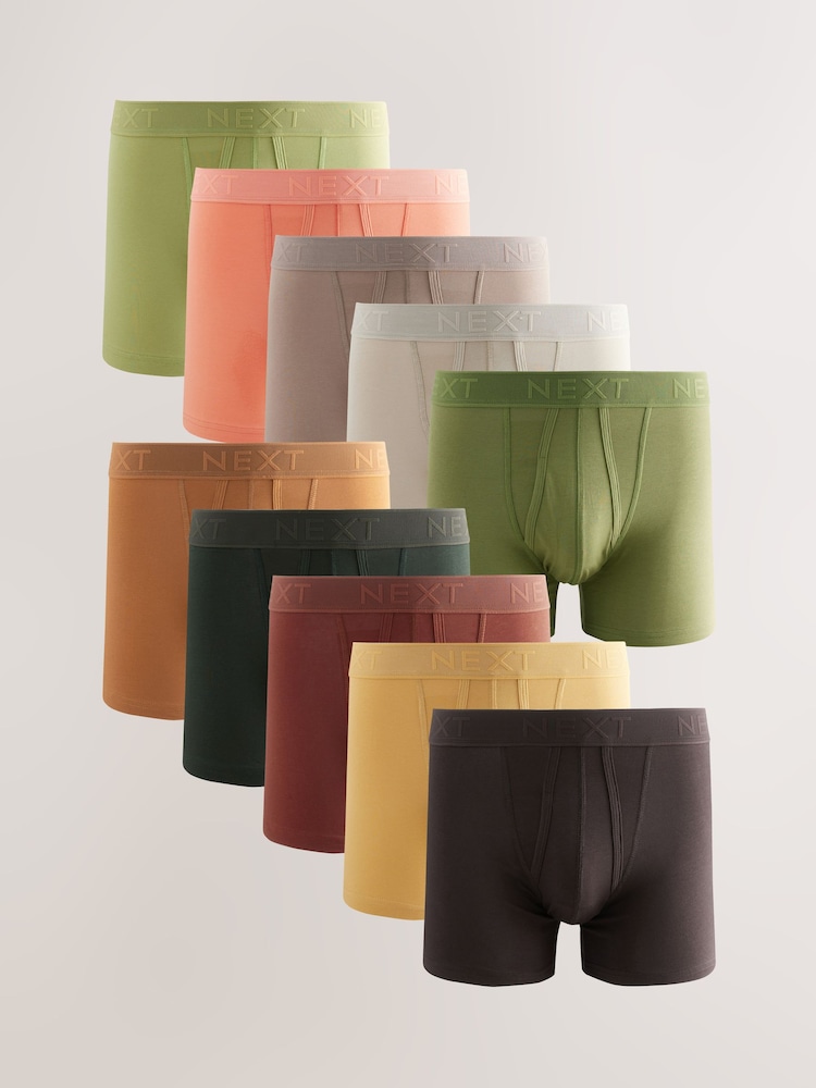 Orange/Grün/Neutral - 10er-Pack - A-Front Boxershorts - Bild 1 von 14 Orange/Grün/Neutral - 10er-Pack - A-Front Boxershorts - Bild 1 von 14