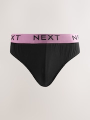 Black Bright Waistband 10 pack Cotton Rich Briefs - Image 2 of 14