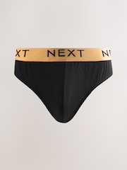 Black Bright Waistband 10 pack Cotton Rich Briefs - Image 4 of 14