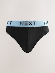Black Bright Waistband 10 pack Cotton Rich Briefs - Image 5 of 14