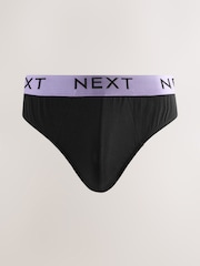Black Bright Waistband 10 pack Cotton Rich Briefs - Image 6 of 14