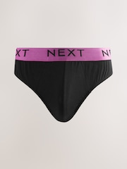 Black Bright Waistband 10 pack Cotton Rich Briefs - Image 7 of 14