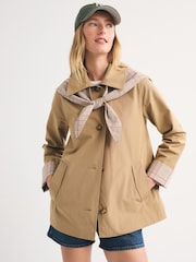 Abercrombie & Fitch Brown Scarf Cape A-Line Trench Coat - Image 1 of 9