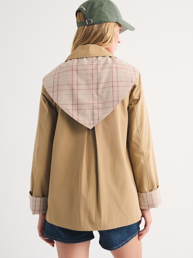 Abercrombie & Fitch Brown Scarf Cape A-Line Trench Coat - Image 2 of 9