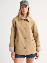 Abercrombie & Fitch Brown Scarf Cape A-Line Trench Coat - Image 3 of 9