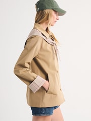 Abercrombie & Fitch Brown Scarf Cape A-Line Trench Coat - Image 5 of 9