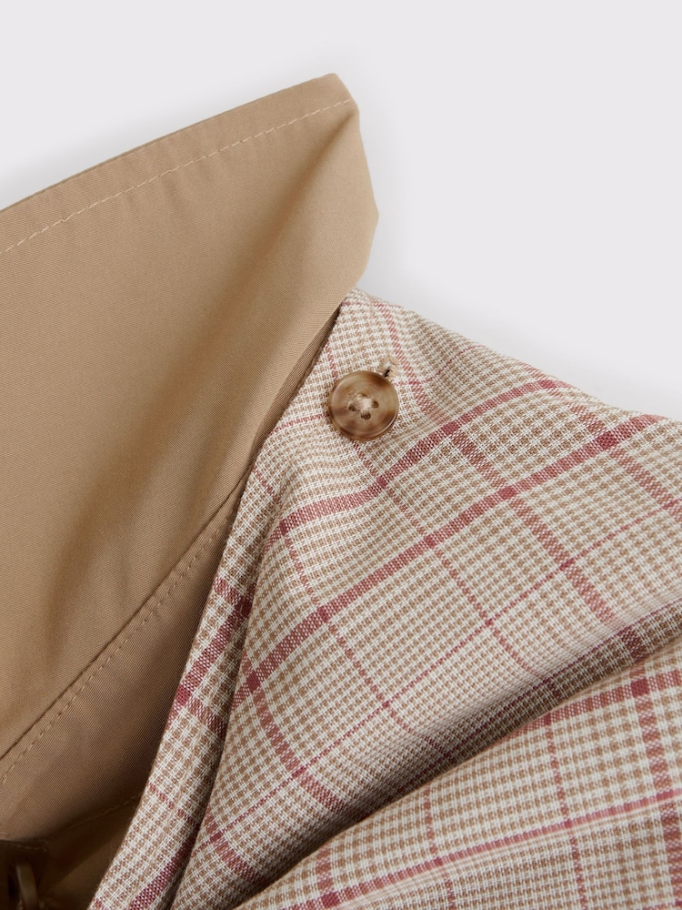 Abercrombie & Fitch Brown Scarf Cape A-Line Trench Coat - Image 9 of 9