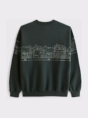 Abercrombie & Fitch Green Graphic Acid Wash Sweatshirt - Image 2 of 3