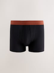 Black Orange/Green Waistband 5 Pack A-Front Cotton Rich Boxers - Image 2 of 9