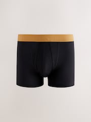 Black Orange/Green Waistband 5 Pack A-Front Cotton Rich Boxers - Image 3 of 9