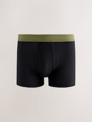 Black Orange/Green Waistband 5 Pack A-Front Cotton Rich Boxers - Image 5 of 9