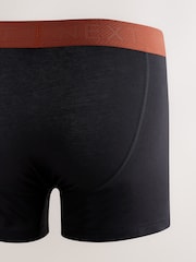 Black Orange/Green Waistband 5 Pack A-Front Cotton Rich Boxers - Image 7 of 9