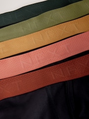 Black Orange/Green Waistband 5 Pack A-Front Cotton Rich Boxers - Image 8 of 9