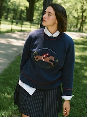 Abercrombie & Fitch Blue Horse Graphic Knit Jumper - Image 1 of 8