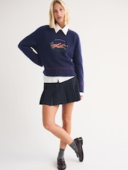 Abercrombie & Fitch Blue Horse Graphic Knit Jumper - Image 2 of 8