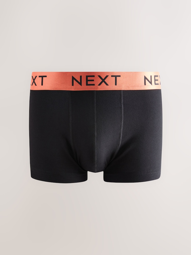 Black Shiny Colour Waistbands 10 pack Cotton Rich Blend Hipsters Boxers - Image 2 of 14