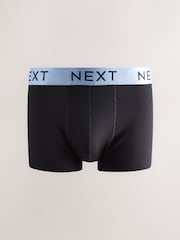 Black Shiny Colour Waistbands 10 pack Cotton Rich Blend Hipsters Boxers - Image 3 of 14