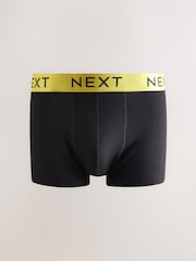 Black Shiny Colour Waistbands 10 pack Cotton Rich Blend Hipsters Boxers - Image 4 of 14