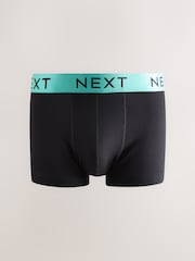 Black Shiny Colour Waistbands 10 pack Cotton Rich Blend Hipsters Boxers - Image 5 of 14
