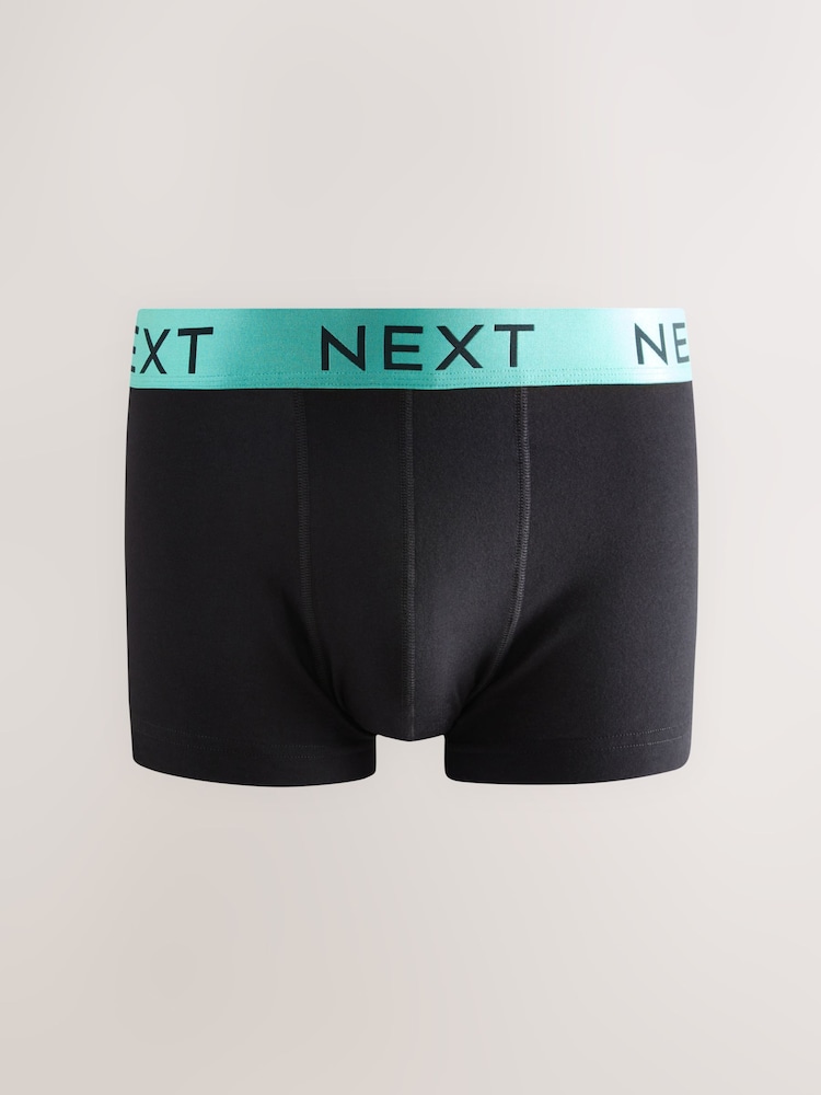Black Shiny Colour Waistbands 10 pack Cotton Rich Blend Hipsters Boxers - Image 5 of 14