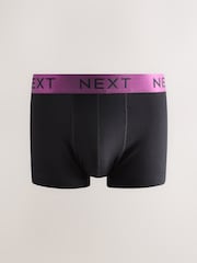 Black Shiny Colour Waistbands 10 pack Cotton Rich Blend Hipsters Boxers - Image 6 of 14