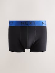 Black Shiny Colour Waistbands 10 pack Cotton Rich Blend Hipsters Boxers - Image 7 of 14