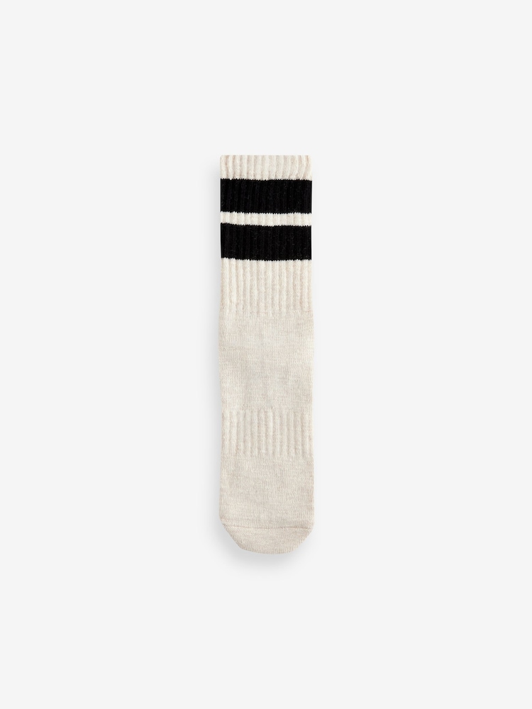 Black/Grey Stripe Cushion Sole Ribbed Sport Ankle Socks 3 Pack With Arch Support - Image 3 of 4