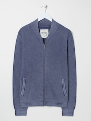 FatFace French Navy Berwick Laundered Knitted Bomber Cardigans - Image 5 of 5