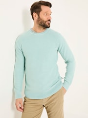 FatFace Pale Blue Berwick Laundered Crew Neck Jumper - Image 1 of 8