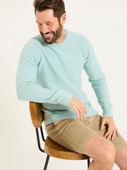 FatFace Pale Blue Berwick Laundered Crew Neck Jumper - Image 3 of 8