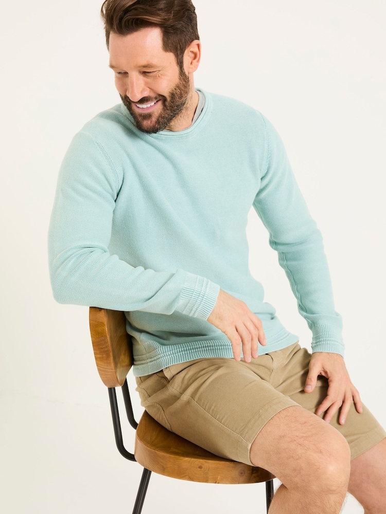 FatFace Pale Blue Berwick Laundered Crew Neck Jumper - Image 3 of 8