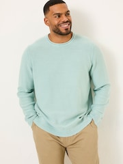 FatFace Pale Blue Berwick Laundered Crew Neck Jumper - Image 5 of 8