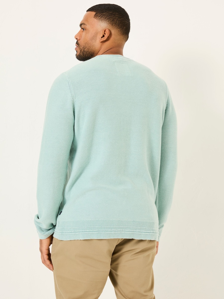 FatFace Pale Blue Berwick Laundered Crew Neck Jumper - Image 6 of 8