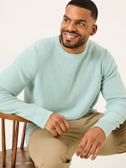 FatFace Pale Blue Berwick Laundered Crew Neck Jumper - Image 7 of 8