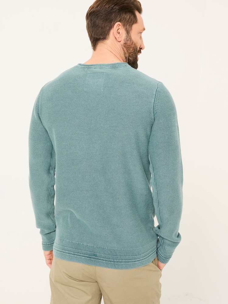 Dunkles Blaugrün - FatFace Berwick Laundered Crew Neck Jumper - Bild 2 von 7 Dunkles Blaugrün - FatFace Berwick Laundered Crew Neck Jumper - Bild 2 von 7