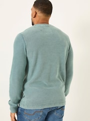 FatFace Dark Teal Berwick Laundered Crew Neck Jumper - Image 6 of 7