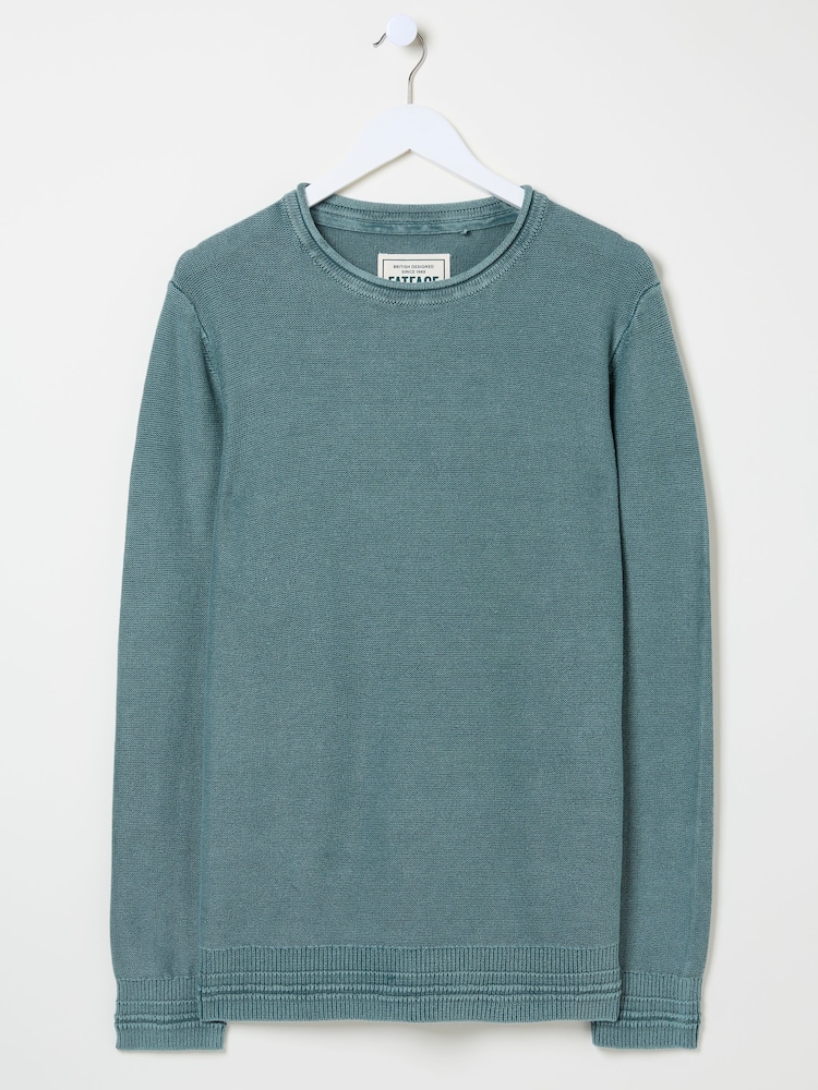Dunkles Blaugrün - FatFace Berwick Laundered Crew Neck Jumper - Bild 7 von 7 Dunkles Blaugrün - FatFace Berwick Laundered Crew Neck Jumper - Bild 7 von 7