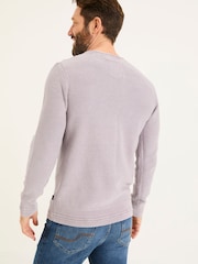 FatFace Lilac Purple Berwick Laundered Crew Neck Jumper - Image 2 of 7
