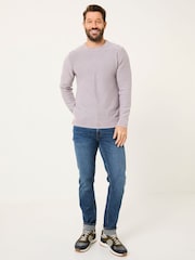 FatFace Lilac Purple Berwick Laundered Crew Neck Jumper - Image 3 of 7