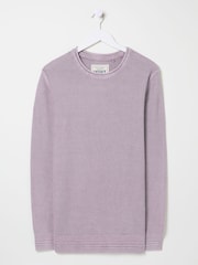 FatFace Lilac Purple Berwick Laundered Crew Neck Jumper - Image 7 of 7