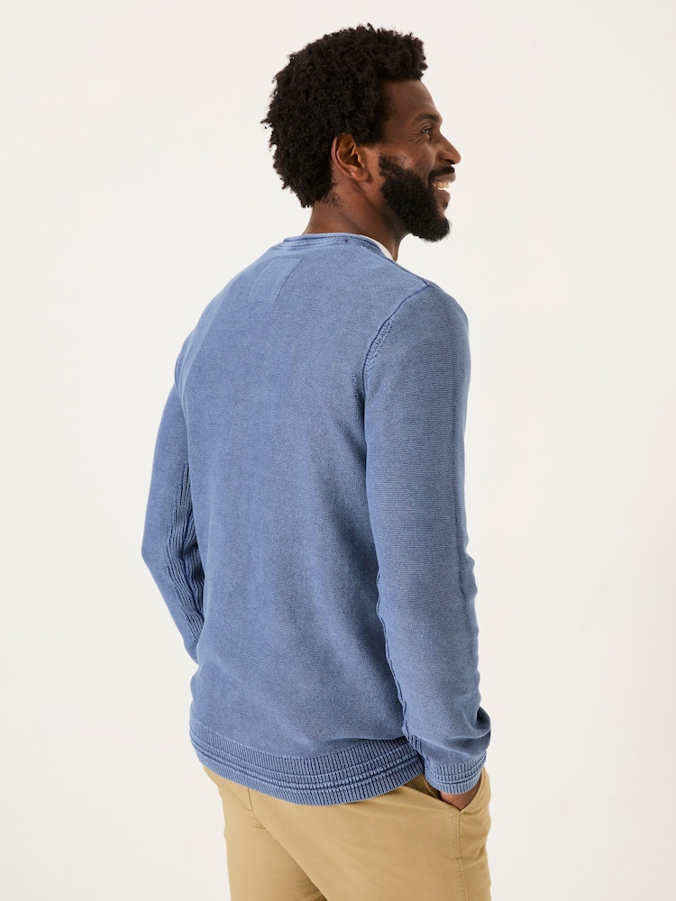 FatFace French Navy Berwick Laundered Crew Neck Jumper - Image 2 of 6