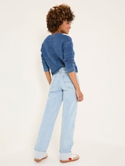 Raya Light Blue Denim Wide Leg Turn Up Jeans - Image 2 of 6