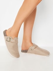 Long Tall Sally Natural Faux Suede Footbed Clogs - Image 1 of 5