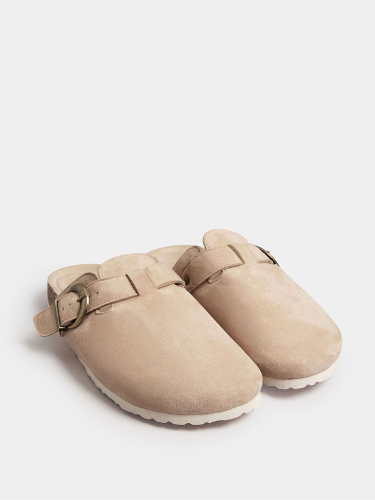 Long Tall Sally Natural Faux Suede Footbed Clogs - Image 3 of 5