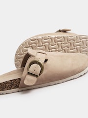 Long Tall Sally Natural Faux Suede Footbed Clogs - Image 4 of 5