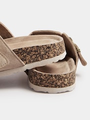 Long Tall Sally Natural Faux Suede Footbed Clogs - Image 5 of 5