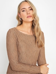 Long Tall Sally Natural Textured Slash Neck Top - Image 4 of 5