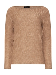Long Tall Sally Natural Textured Slash Neck Top - Image 5 of 5